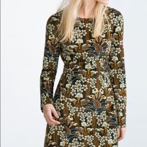 Zara Floral Corduroy Mini Dress